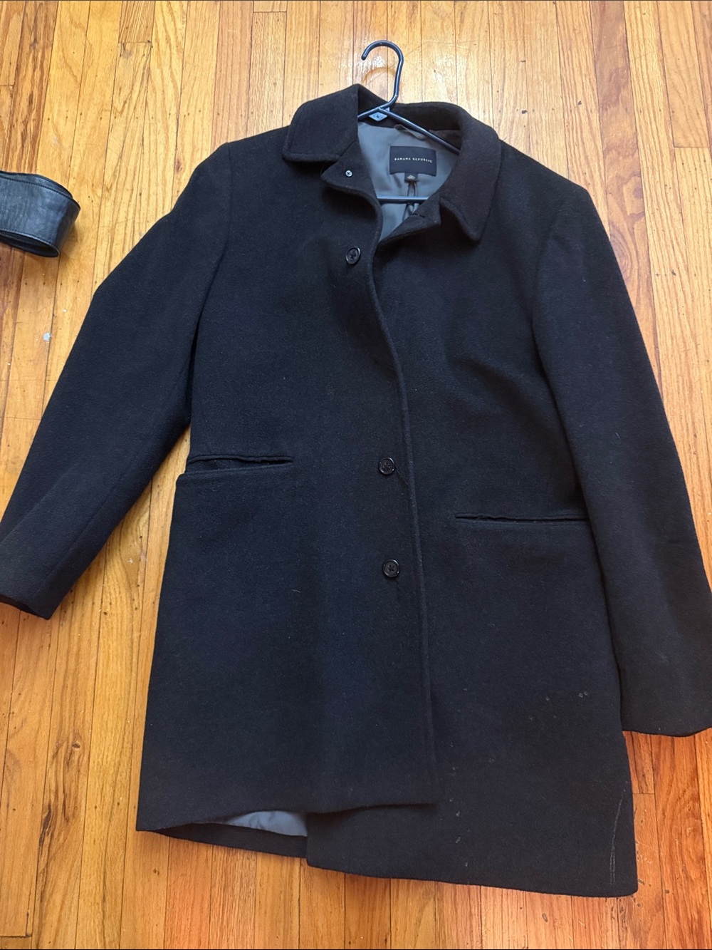 Banana Republic Black Wool Pea Coat